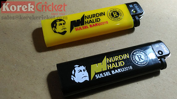 Korek Cricket sablon logo Nurdin Halid Sulawesi Selatan